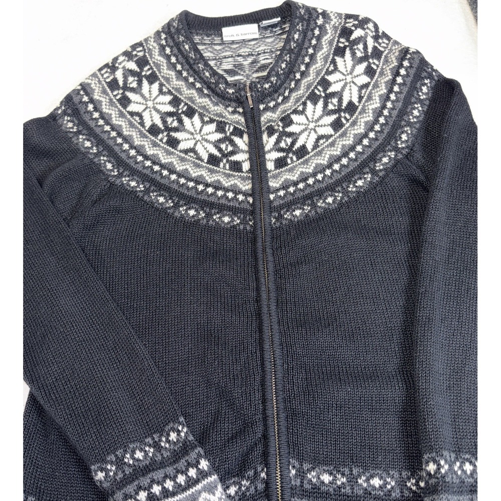 Croft & Barrow Women's L Fair Isle Nordic‎ Snowflake Zip Cardigan Sweater